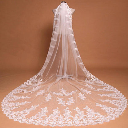 Cathedral Diadem Long Lace Veil