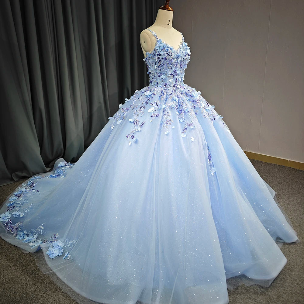 Blue Blossom Ball Gown