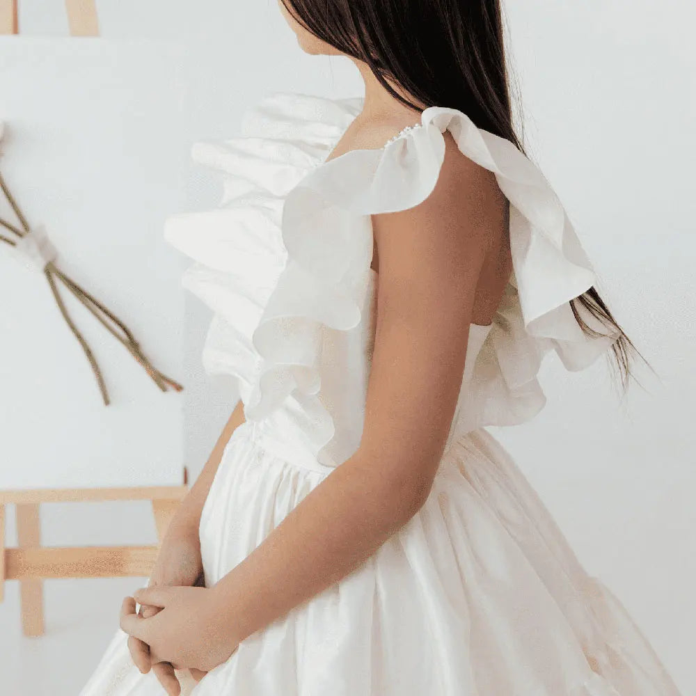 Luxury Silk Flower Girl Dress