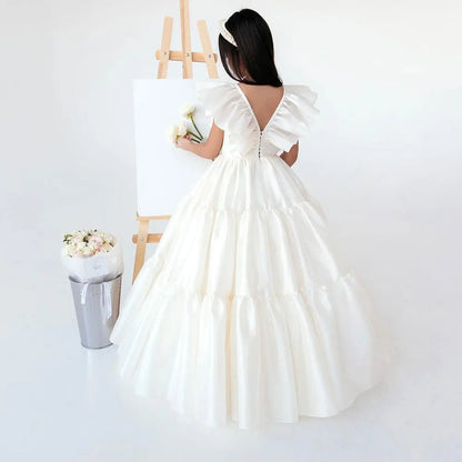 Luxury Silk Flower Girl Dress