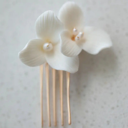 Floral Pearl Comb