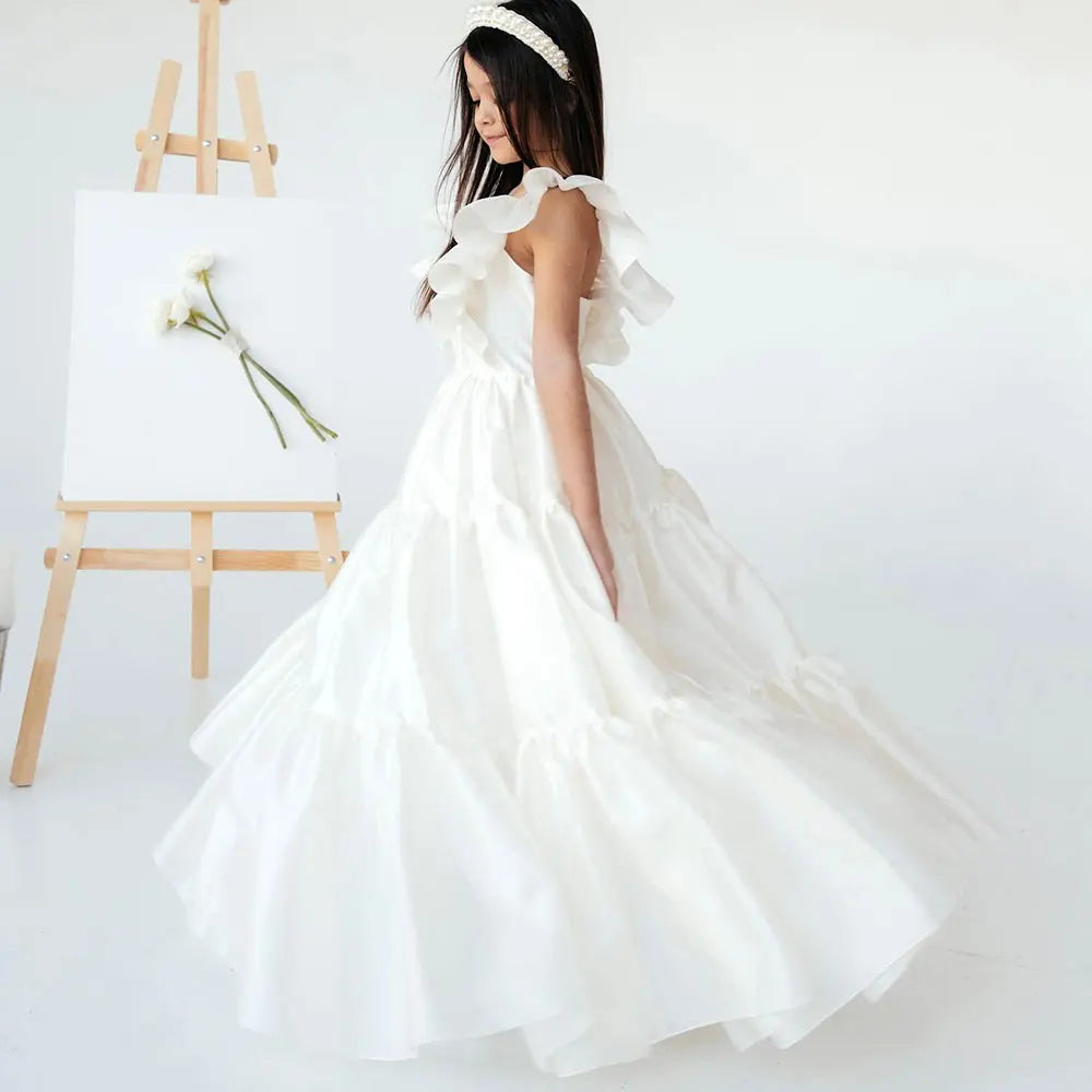 Luxury Silk Flower Girl Dress