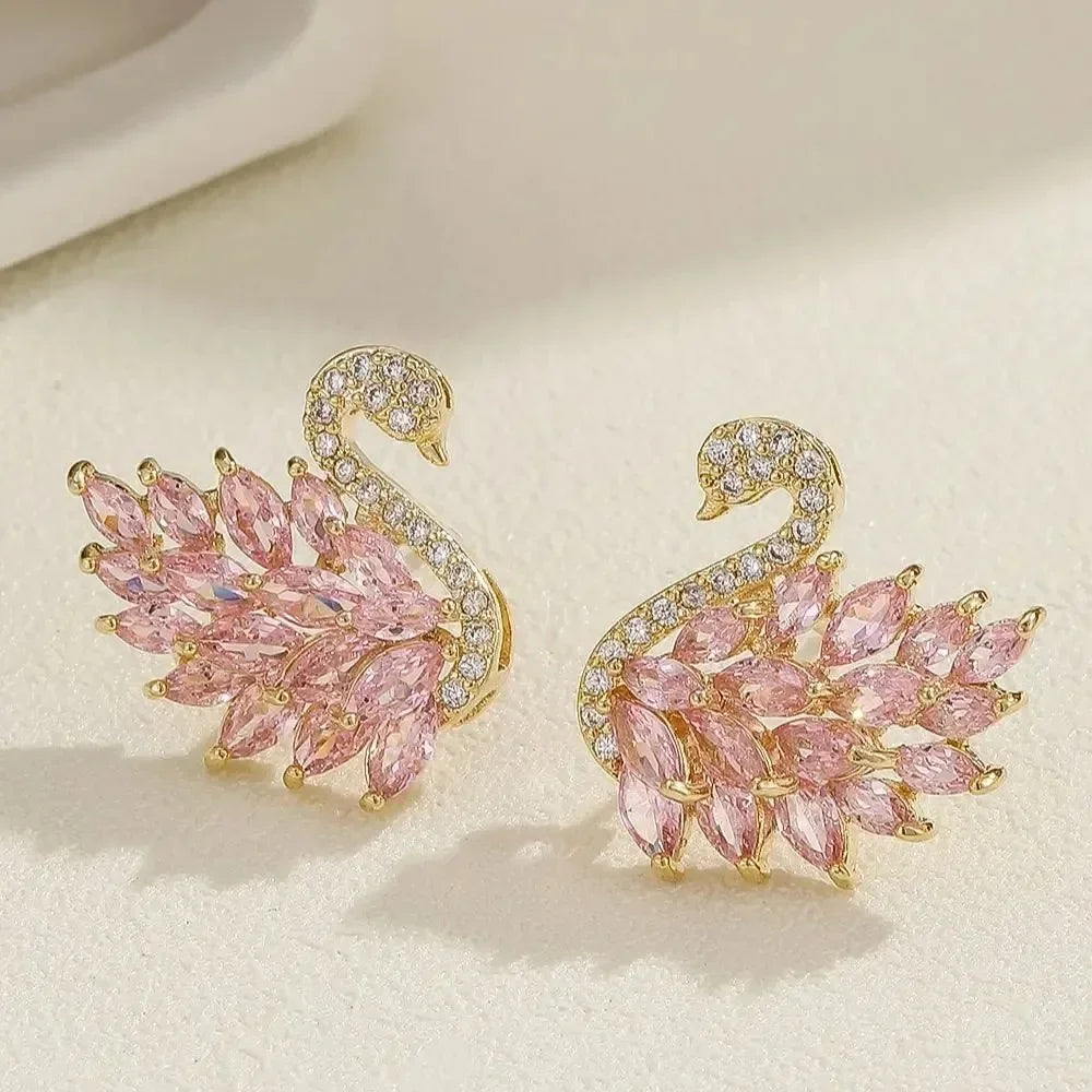 pink-swan-zirconia-earrings