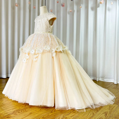 Luxurious Tulle Flower Girl Dress - Enchanting Elegance