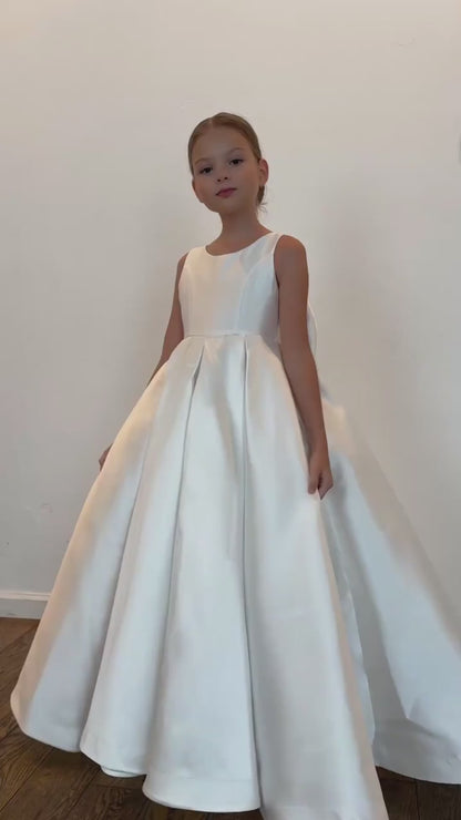 Satin Flower Girl Dress