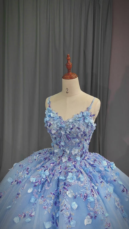 Blue Blossom Ball Gown