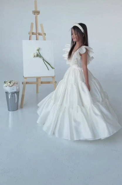 Luxury Silk Flower Girl Dress