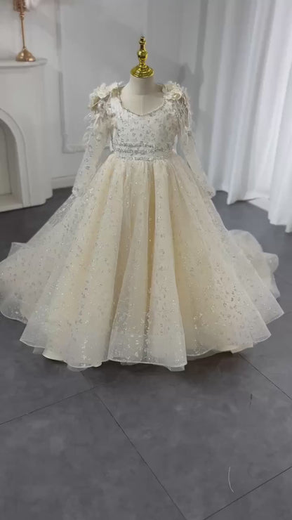 Luxurious Tulle Flower Girl Dress - Enchanting Elegance